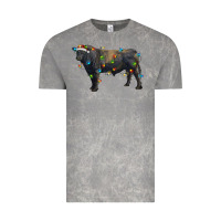 Cloud Rock christmas black angus bull with christmas lights Vintage Tee - RanaPortraitStore