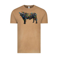 Vintage Camel christmas black angus bull with christmas lights Vintage Tee - RanaPortraitStore