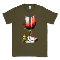 Army Green christmas wine glass Classic Tee - FaDigitalArtStudio