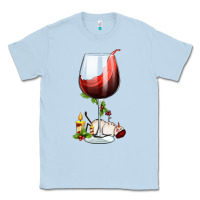 Dusty Blue christmas wine glass Classic Tee - FaDigitalArtStudio