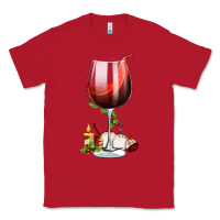 Red christmas wine glass Classic Tee - FaDigitalArtStudio