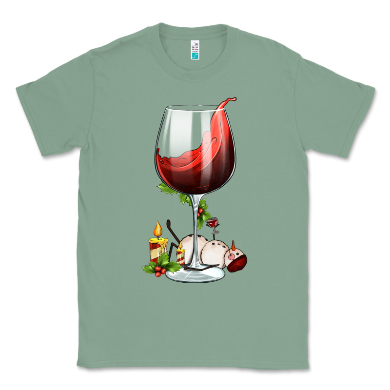 Christmas Wine Glass Classic Tee by FaDigitalArtStudio | Teevron