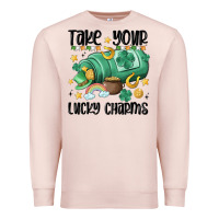 Pale Pink take your lucky charms Premium Sweatshirt - MaliasSmallBusiness