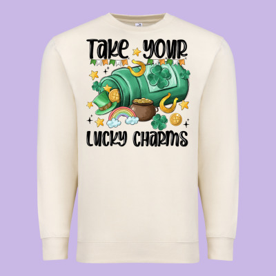 Take Your Lucky Charms Premium Sweatshirt Designed By Maliassmallbusiness