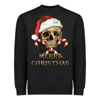 Black merry christmas skull Heavyweight Sweatshirt - RanaPortraitStore
