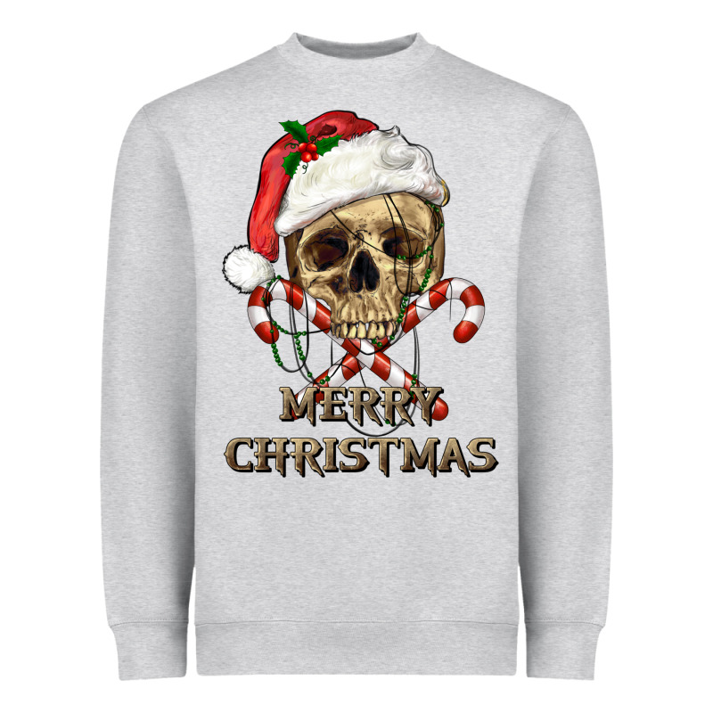 Merry Christmas Skull Heavyweight Sweatshirt by RanaPortraitStore | Teevron