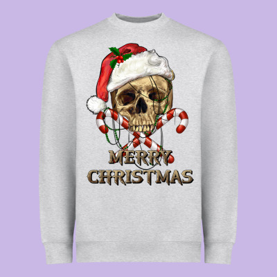 Heavyweight Sweatshirt merry christmas skull