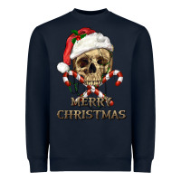 Navy merry christmas skull Heavyweight Sweatshirt - RanaPortraitStore