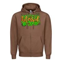 Chestnut blessed with  shamrocks Zipper Hoodie - AdoDesignShop