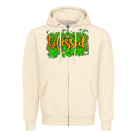 Sandshell blessed with  shamrocks Zipper Hoodie - AdoDesignShop