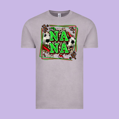 Soccer Nana With Leopard Vintage Tee Designed By Zillion Design Studio