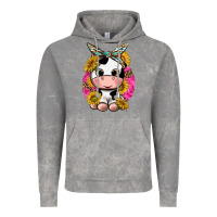 Cloud Rock cut cow with sunflower and leopard  pink Vintage Hoodie - texasbilliewilder