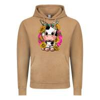 Vintage Camel cut cow with sunflower and leopard  pink Vintage Hoodie - texasbilliewilder