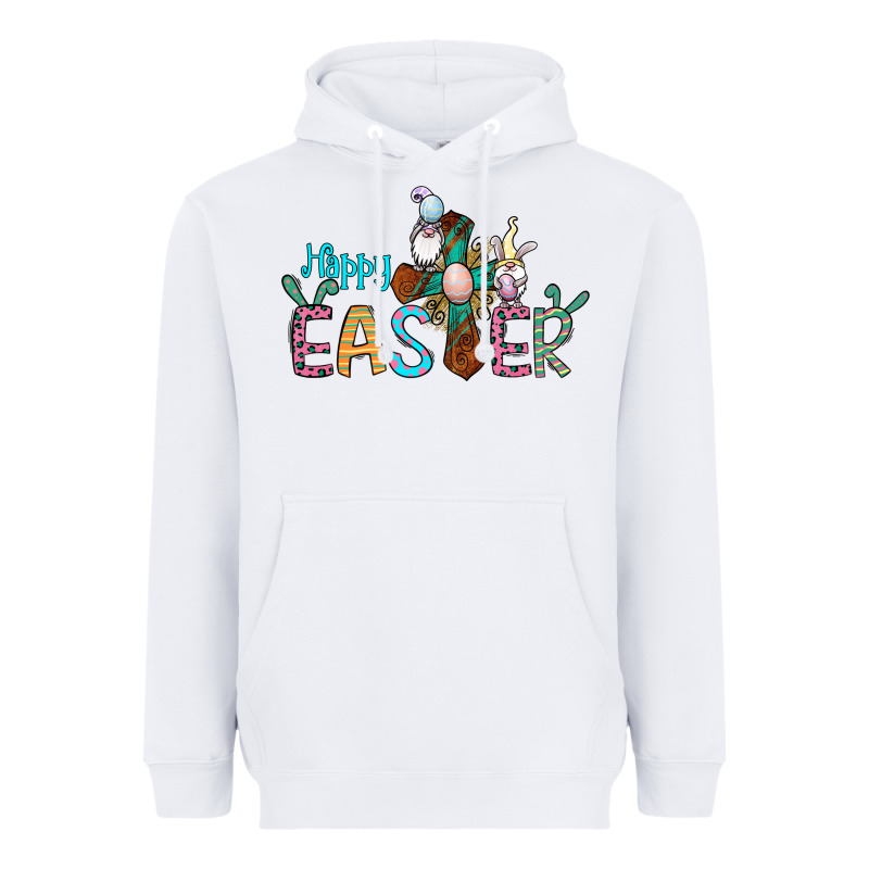 Cross Rabbit Gnomes Happy Easter Heavyweight Hoodie by Jasminsmagicworld | Teevron