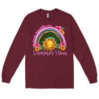 Burgundy summer vibes  rainbow Long Sleeve Tee - HRA Design Shop