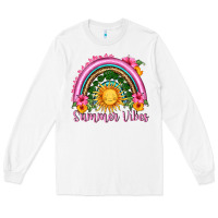 White summer vibes  rainbow Long Sleeve Tee - HRA Design Shop