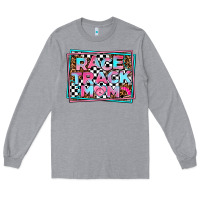 Heather Grey race track mom Long Sleeve Tee - AdoDesignShop