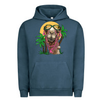 Pigment Midnight Navy camel with oasis Urban Hoodie - BarkalooDesign
