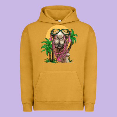 Camel With Oasis Urban Hoodie Designed By Barkaloodesign