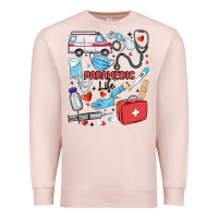 Pale Pink can't talk right now doing paramedic stuff Premium Sweatshirt - MaliasSmallBusiness