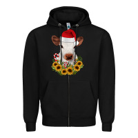 Black calf sunflower christmas Zipper Hoodie - JahusDesignShop