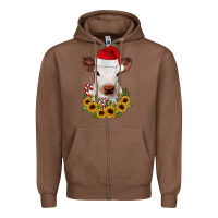 Chestnut calf sunflower christmas Zipper Hoodie - JahusDesignShop