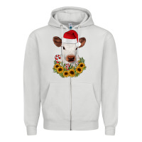 Dove Grey calf sunflower christmas Zipper Hoodie - JahusDesignShop