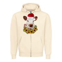 Sandshell calf sunflower christmas Zipper Hoodie - JahusDesignShop
