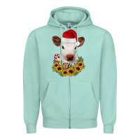 Seafoam calf sunflower christmas Zipper Hoodie - JahusDesignShop