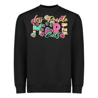 Black less people more cats Heavyweight Sweatshirt - Zillion Design Studio