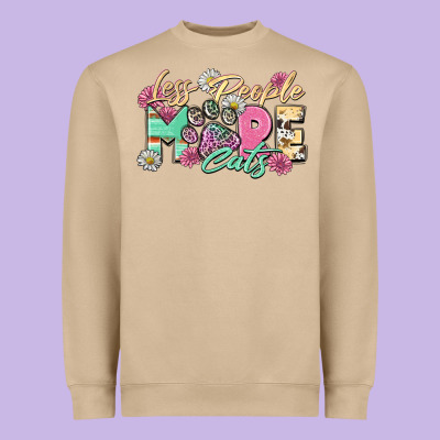 Less People More Cats Heavyweight Sweatshirt Designed By Zillion Design Studio