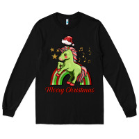 Black merry christmas unicorn Long Sleeve Tee - FaDigitalArtStudio