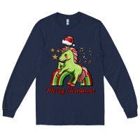 Navy merry christmas unicorn Long Sleeve Tee - FaDigitalArtStudio