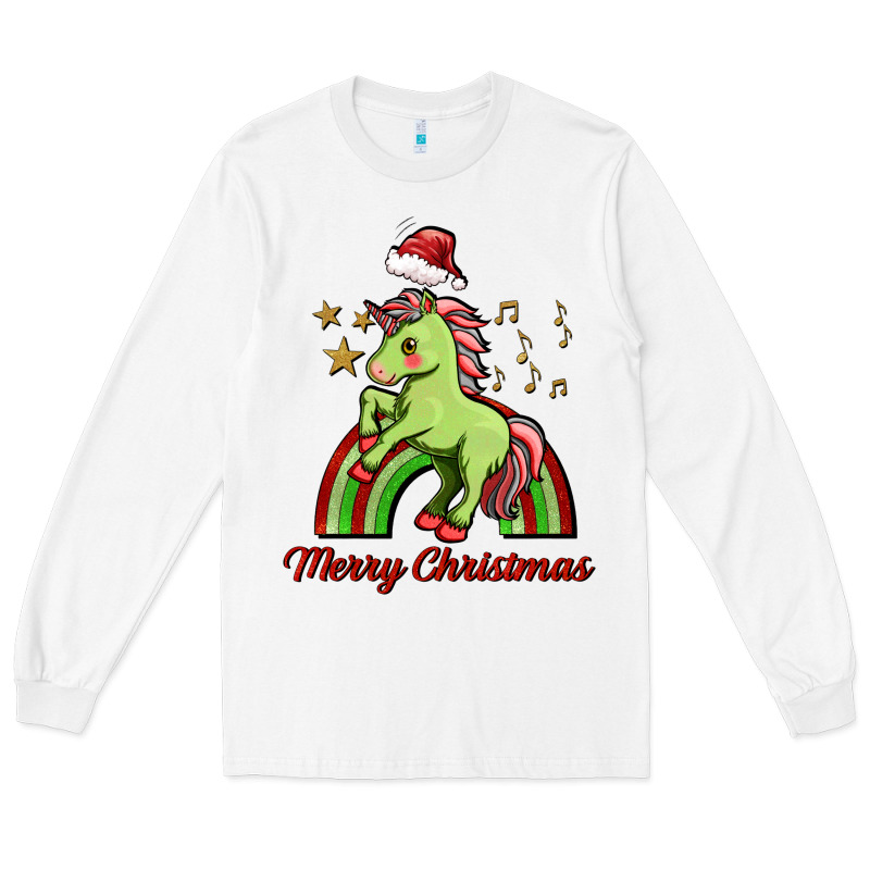 Merry Christmas Unicorn Long Sleeve Tee by FaDigitalArtStudio | Teevron