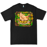 Black st patricks day farm chicken gold eggs leopard serape glitter Premium Tee - Artiststas