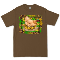 Cacao st patricks day farm chicken gold eggs leopard serape glitter Premium Tee - Artiststas