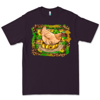 Plum st patricks day farm chicken gold eggs leopard serape glitter Premium Tee - Artiststas