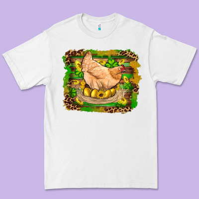 St Patricks Day Farm Chicken Gold Eggs Leopard Serape Glitter Premium Tee Designed By Artiststas