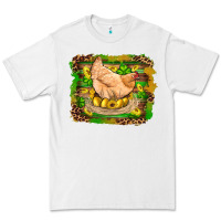 White st patricks day farm chicken gold eggs leopard serape glitter Premium Tee - Artiststas