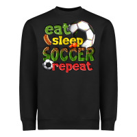 Black eat sleep soccer repeat Heavyweight Sweatshirt - texasbilliewilder