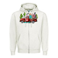 Oatmeal Heather rca nurse truck with cactus Zipper Hoodie - AdoDesignShop