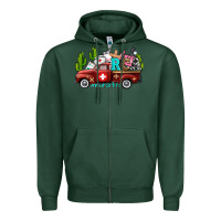 Sports Green rca nurse truck with cactus Zipper Hoodie - AdoDesignShop