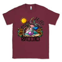 Burgundy hello summer Classic Tee - CowhideDigitalArt