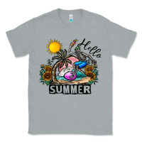 Heather Grey hello summer Classic Tee - CowhideDigitalArt