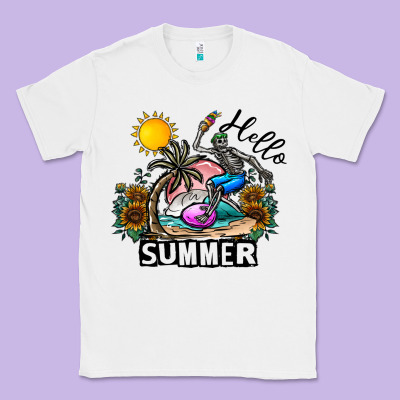 Hello Summer Classic Tee Designed By Cowhidedigitalart
