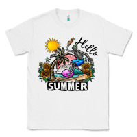 White hello summer Classic Tee - CowhideDigitalArt