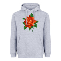 Heather Grey tropicana rose Heavyweight Hoodie - LillyAllenDesigns