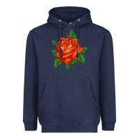 Navy tropicana rose Heavyweight Hoodie - LillyAllenDesigns