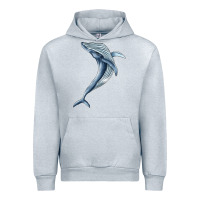 Heather Grey humpback whale jumping Urban Hoodie - BarkalooDesign
