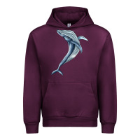 Mauve Wine humpback whale jumping Urban Hoodie - BarkalooDesign